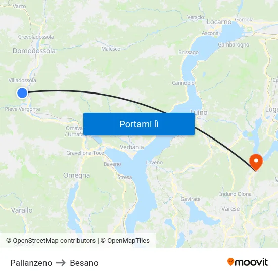 Pallanzeno to Besano map