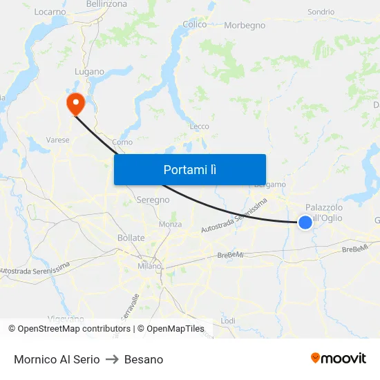 Mornico Al Serio to Besano map