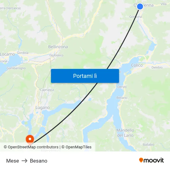 Mese to Besano map