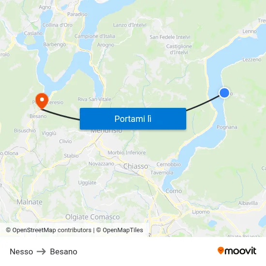 Nesso to Besano map
