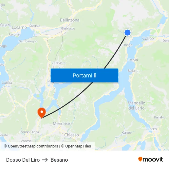 Dosso Del Liro to Besano map