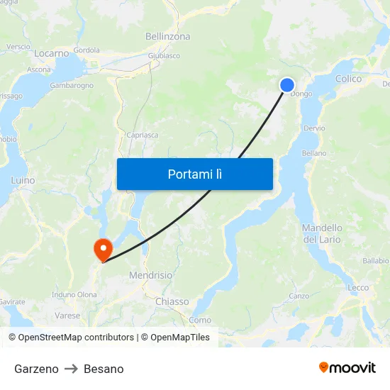 Garzeno to Besano map