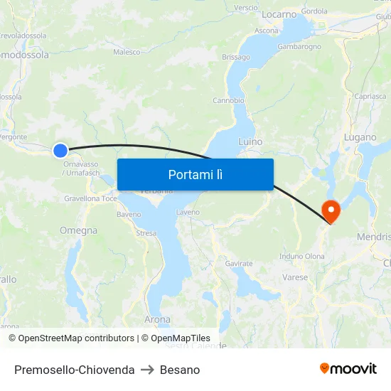 Premosello-Chiovenda to Besano map