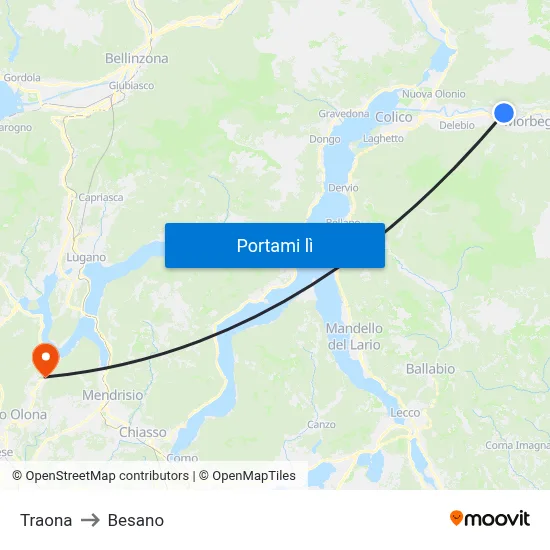 Traona to Besano map