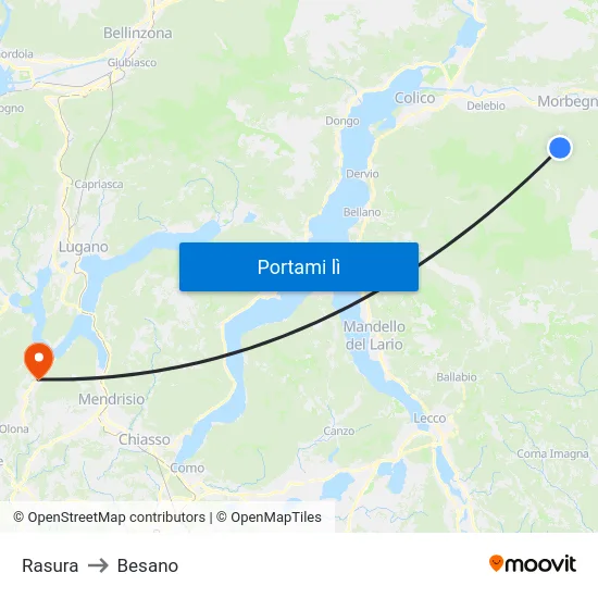 Rasura to Besano map