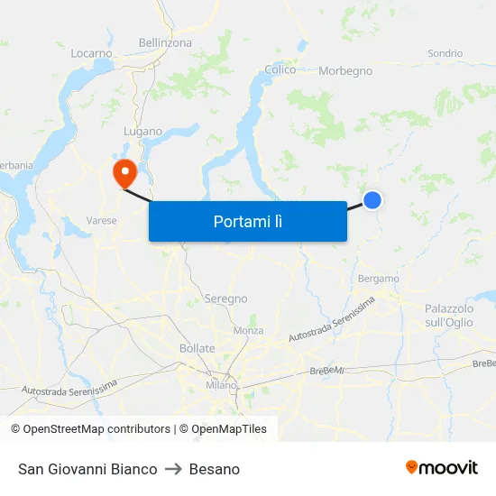 San Giovanni Bianco to Besano map