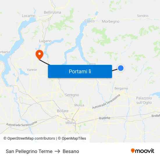 San Pellegrino Terme to Besano map