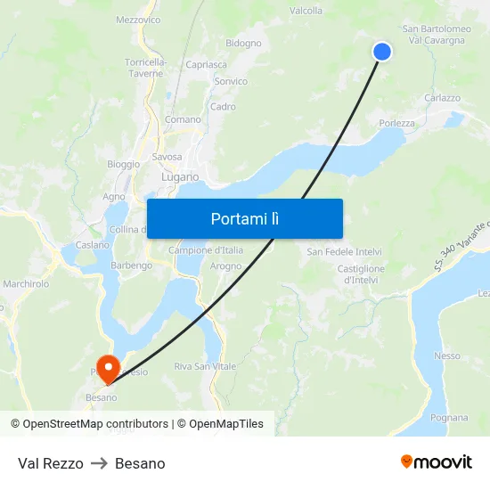 Val Rezzo to Besano map