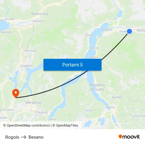 Rogolo to Besano map