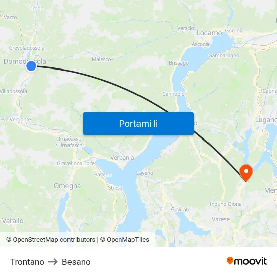 Trontano to Besano map