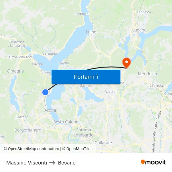 Massino Visconti to Besano map