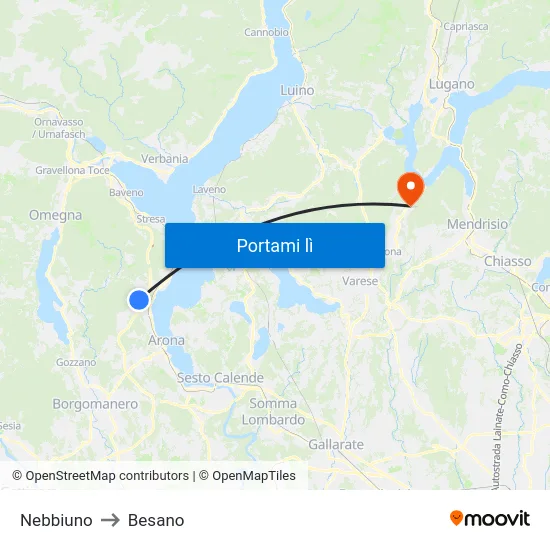 Nebbiuno to Besano map