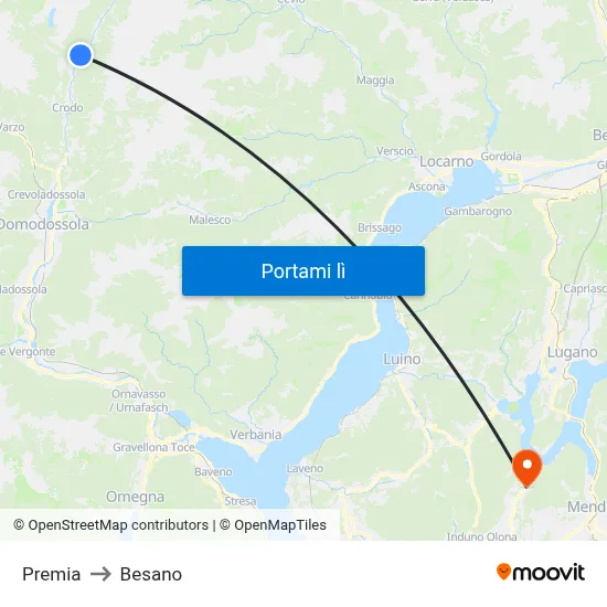 Premia to Besano map