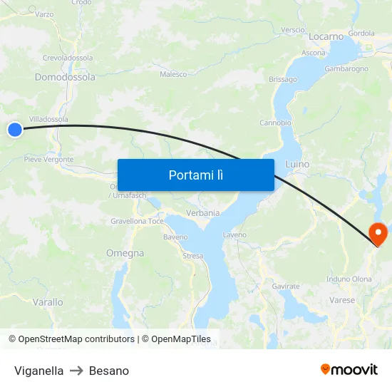 Viganella to Besano map