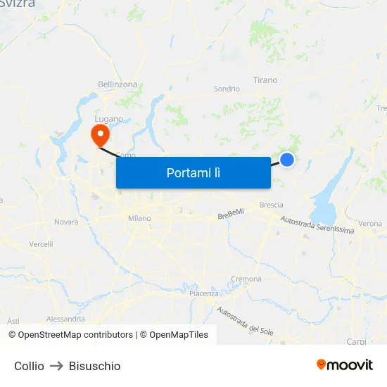 Collio to Bisuschio map