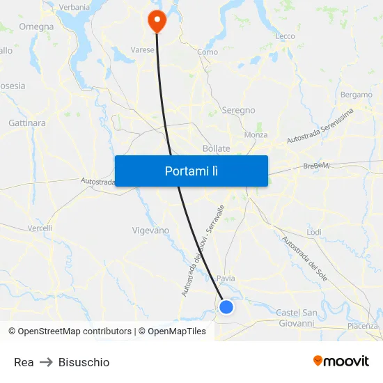 Rea to Bisuschio map