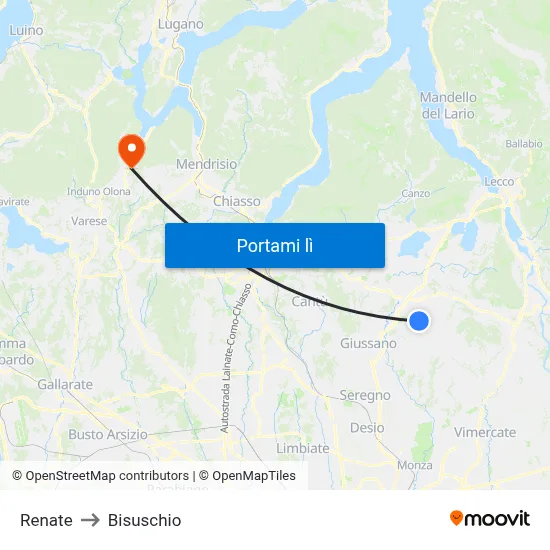 Renate to Bisuschio map