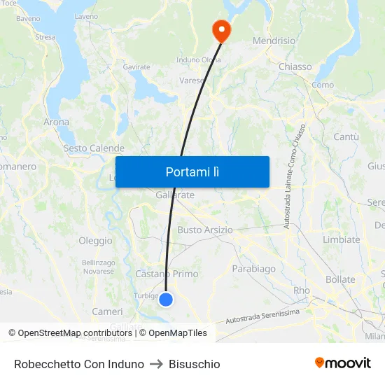 Robecchetto Con Induno to Bisuschio map