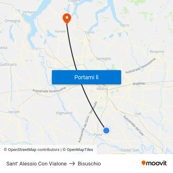 Sant' Alessio Con Vialone to Bisuschio map