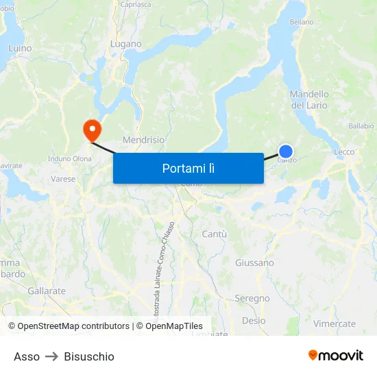 Asso to Bisuschio map