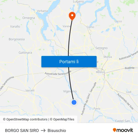 BORGO SAN SIRO to Bisuschio map