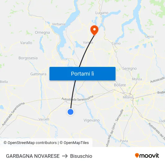 GARBAGNA NOVARESE to Bisuschio map