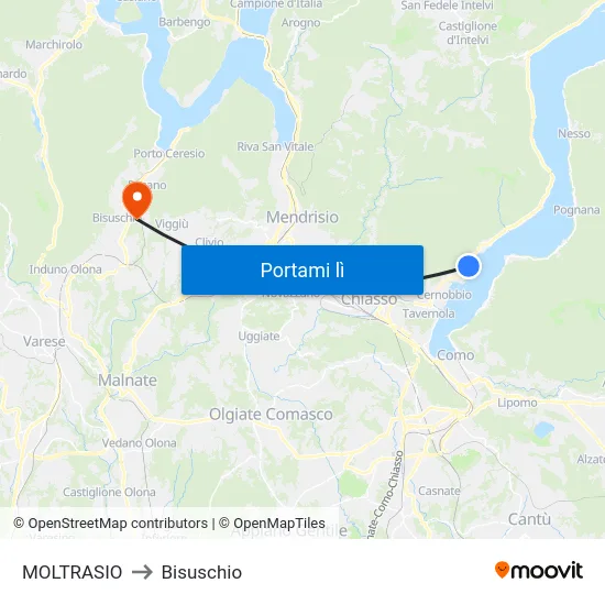 MOLTRASIO to Bisuschio map