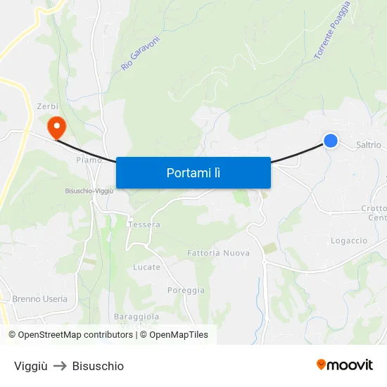 Viggiù to Bisuschio map
