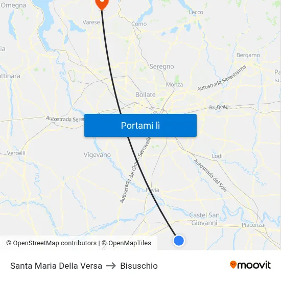 Santa Maria Della Versa to Bisuschio map