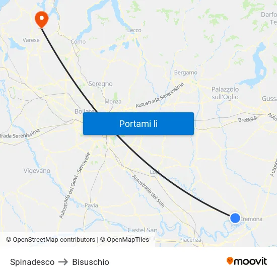 Spinadesco to Bisuschio map