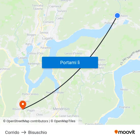 Corrido to Bisuschio map