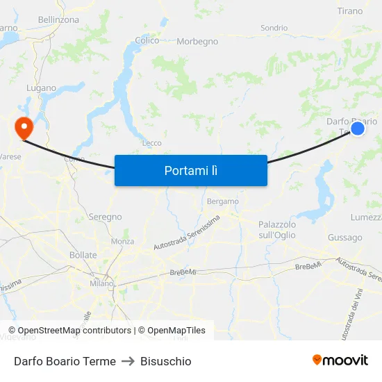 Darfo Boario Terme to Bisuschio map