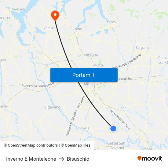 Inverno E Monteleone to Bisuschio map