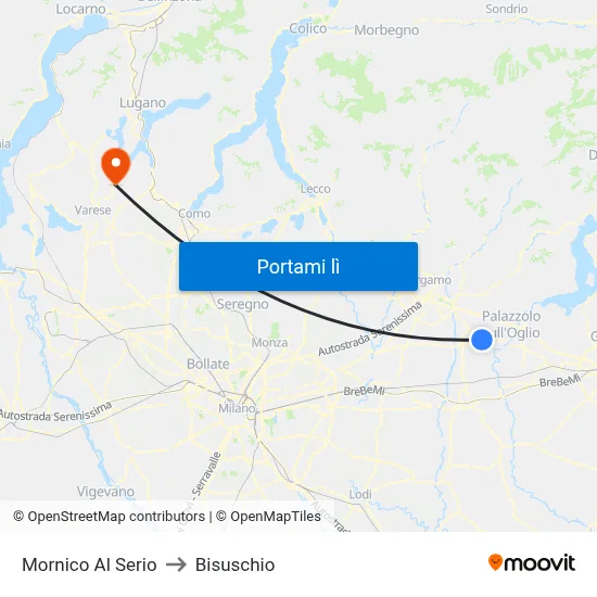 Mornico Al Serio to Bisuschio map