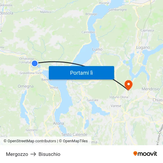Mergozzo to Bisuschio map