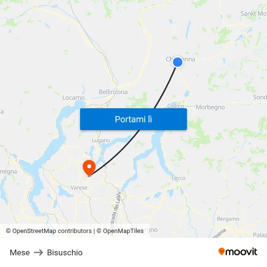Mese to Bisuschio map