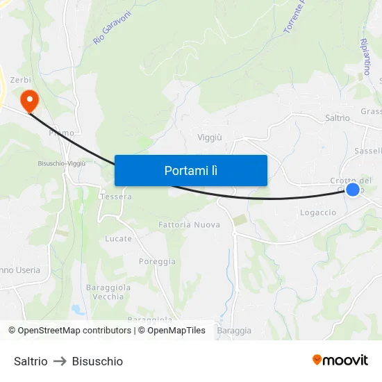 Saltrio to Bisuschio map