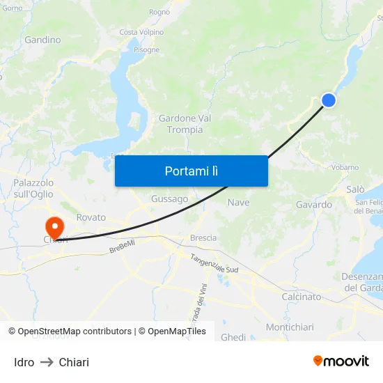 Idro to Chiari map