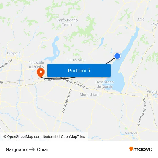Gargnano to Chiari map