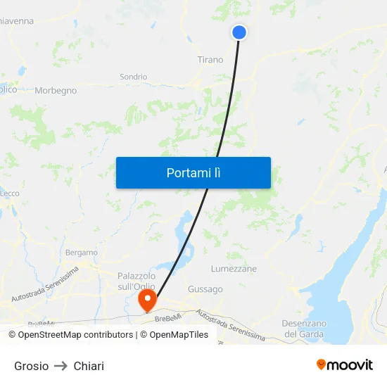 Grosio to Chiari map