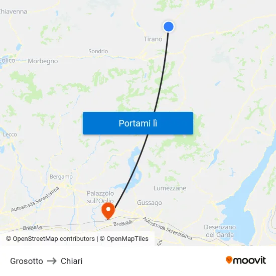 Grosotto to Chiari map