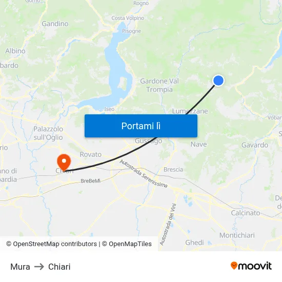 Mura to Chiari map