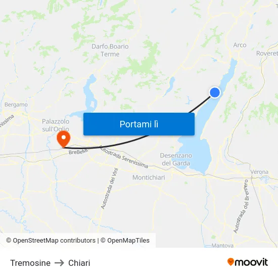 Tremosine to Chiari map