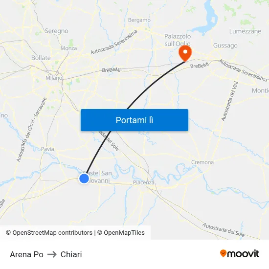 Arena Po to Chiari map