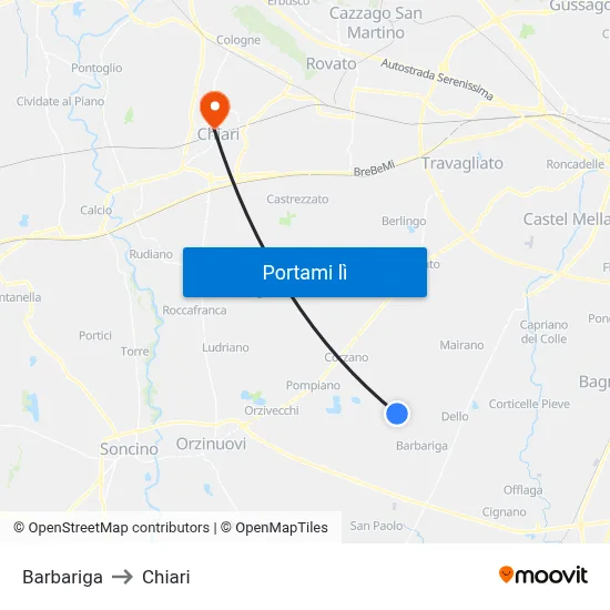 Barbariga to Chiari map