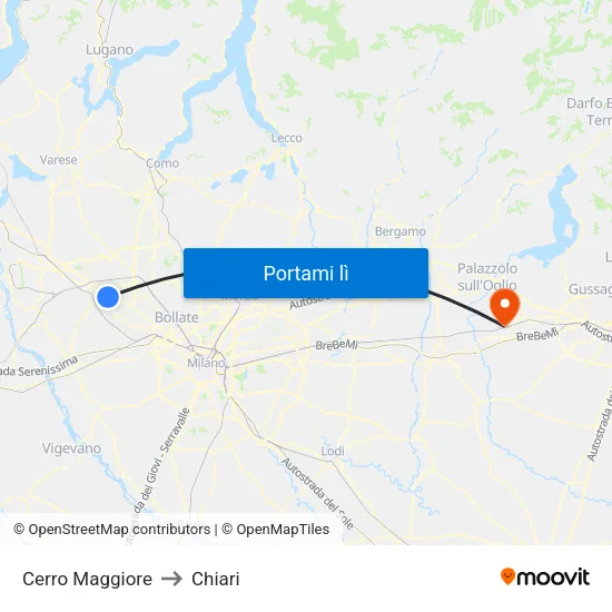 Cerro Maggiore to Chiari map