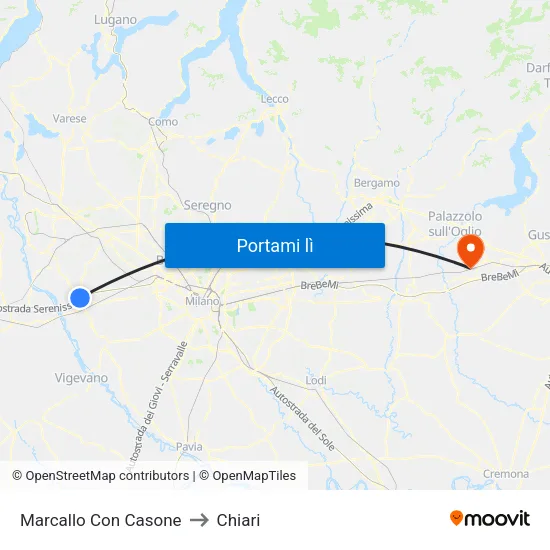 Marcallo Con Casone to Chiari map