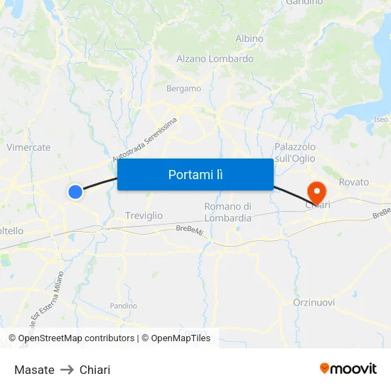 Masate to Chiari map