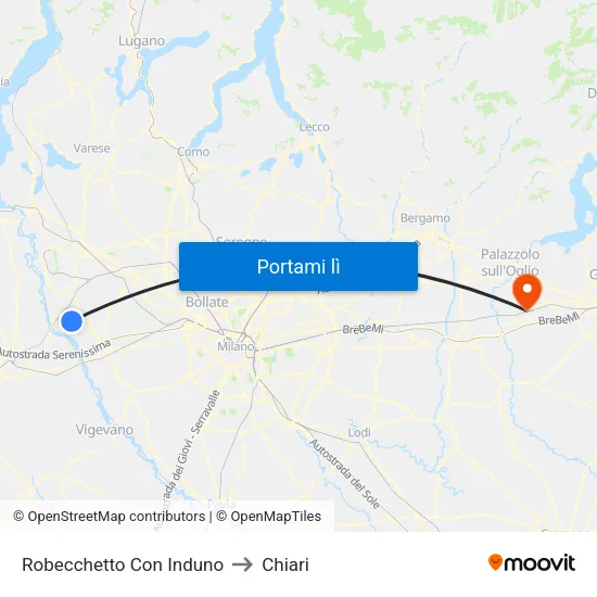 Robecchetto Con Induno to Chiari map