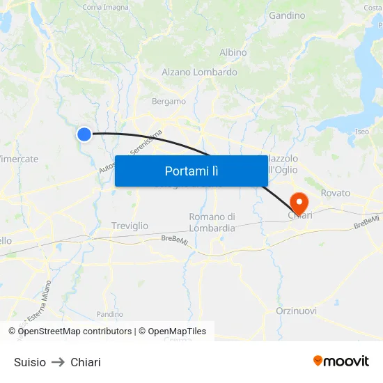 Suisio to Chiari map